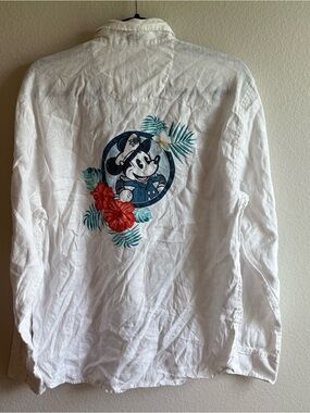 Tommy Bahama Disney Cruise Line white linen button-down shirt